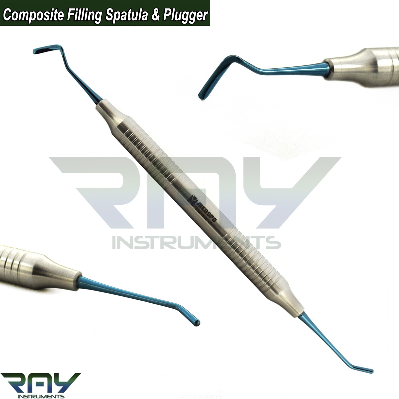 Dental Composite Filling Instruments Spatula & Plugger Titanium Blue Tips Dental Composite Filling Instruments Spatula & Plugger Titanium Blue Tips