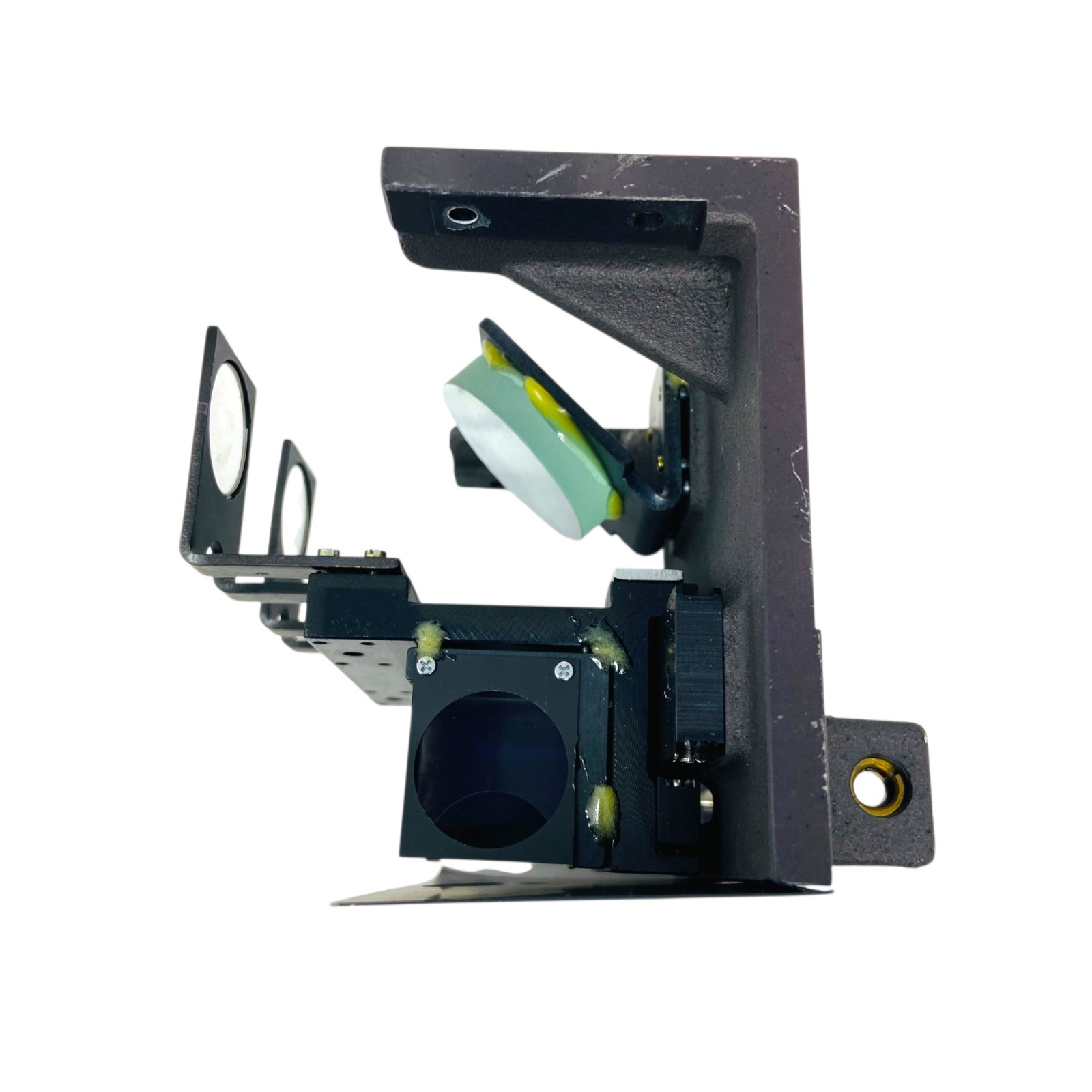 Precision Optical Bench Assembly with Lenses, Mirrors, Prism Cube Precision Optical Bench Assembly with Lenses, Mirrors, Prism Cube