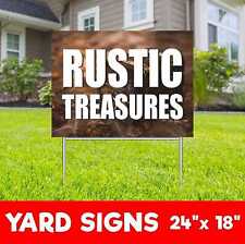 RUSTIC TREASURES Yard Sign Corrugate Plastic with H-Stakes Lawn Sign picture
