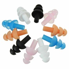 10 Pairs of Reusable Soft Silicone Earplugs Swimming Sleeping Noise Reduction picture