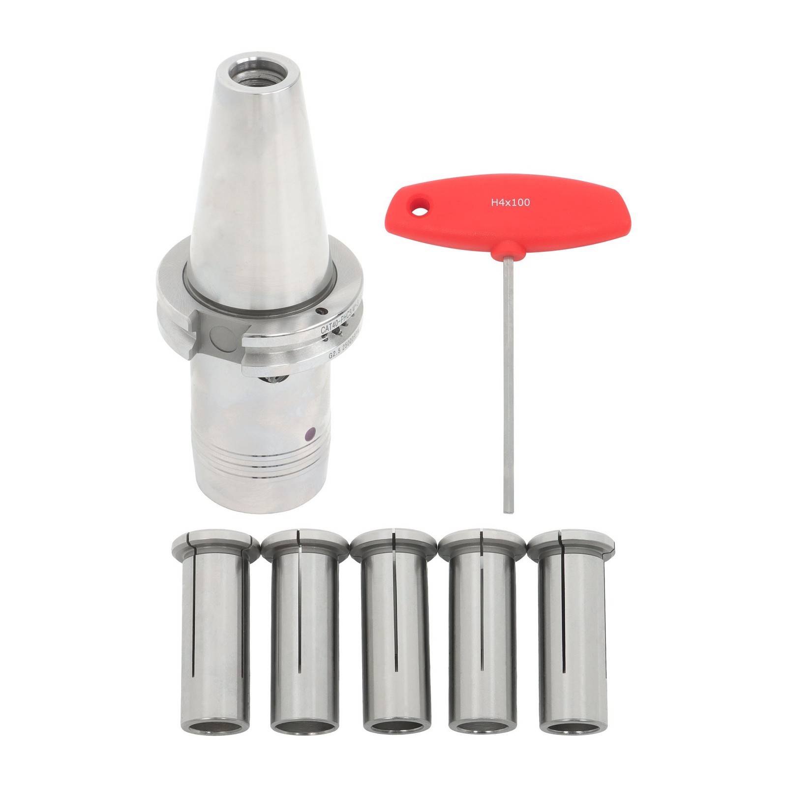 CAT40 3/4 Hydraulic Tool Holder 5 Reduction Sleeves G2.5 Balanced 25000RPM CAT40 3/4 Hydraulic Tool Holder 5 Reduction Sleeves G2.5 Balanced 25000RPM