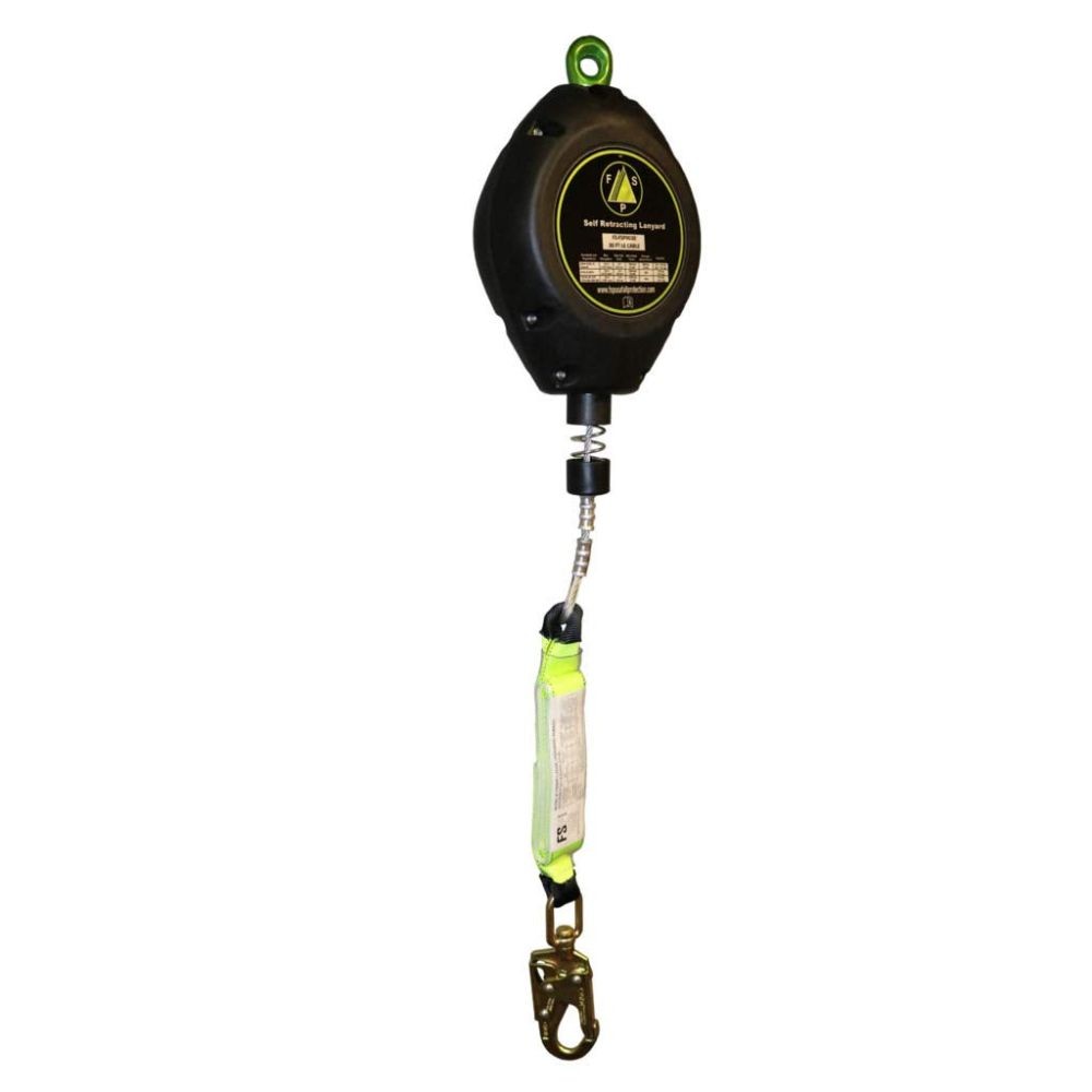 SafeWaze FS-FSP9030 30ft Cable Self Retracting Lifeline w Energy Absorber SafeWaze FS-FSP9030 30ft Cable Self Retracting Lifeline w Energy Absorber