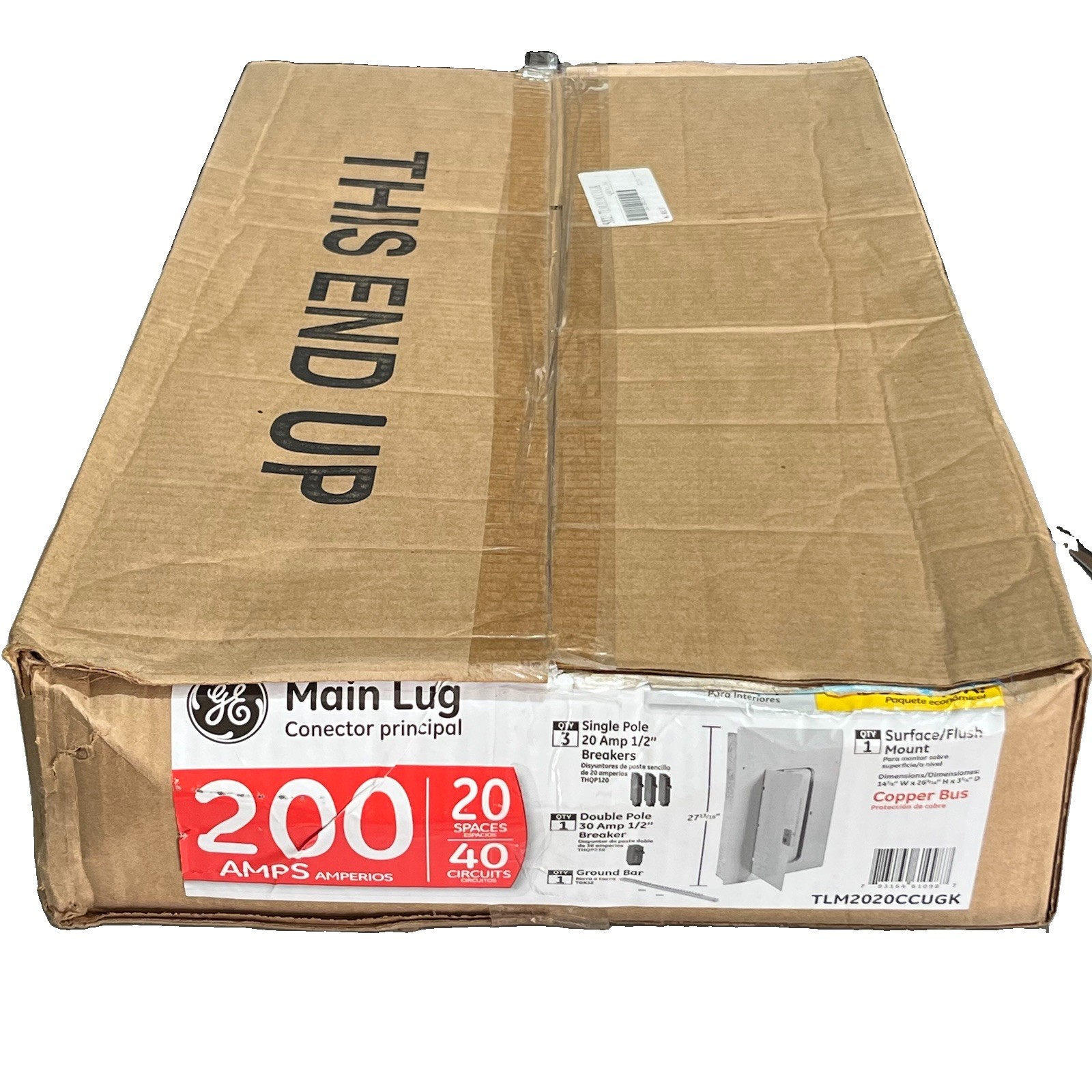 NEW GE 200A 20/40 Main Lug Indoor Load Center Panel w/ Breakers - TLM2020CCUGK NEW GE 200A 20/40 Main Lug Indoor Load Center Panel w/ Breakers - TLM2020CCUGK