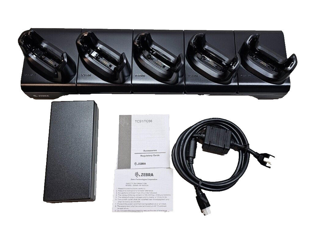 Zebra CRD-TC51-5SCHG1-01 TC52 TC57 Series Charging Cradle USB Dock Station & PSU Zebra CRD-TC51-5SCHG1-01 TC52 TC57 Series Charging Cradle USB Dock Station & PSU