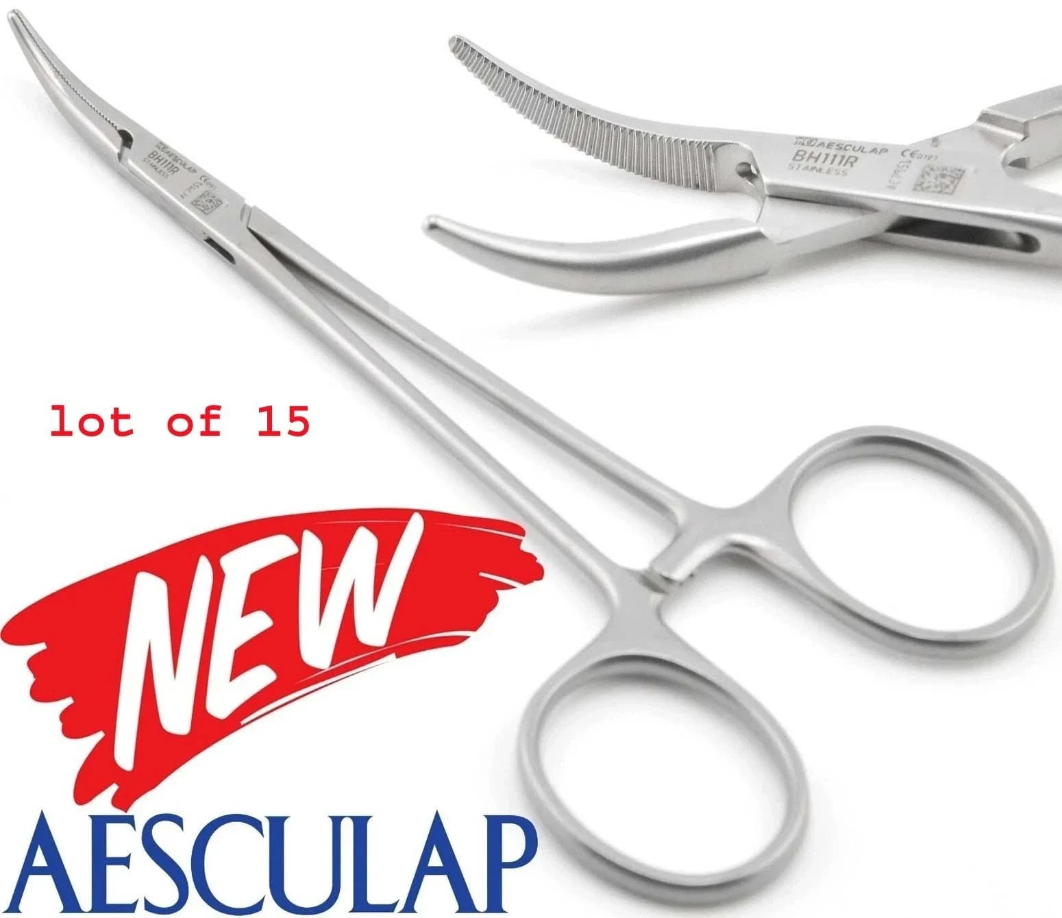 AESCULAP BH111R 15 Pcs Halsted Mosquito Crile Curved Forceps Serrated Jaw 5 AESCULAP BH111R 15 Pcs Halsted Mosquito Crile Curved Forceps Serrated Jaw 5