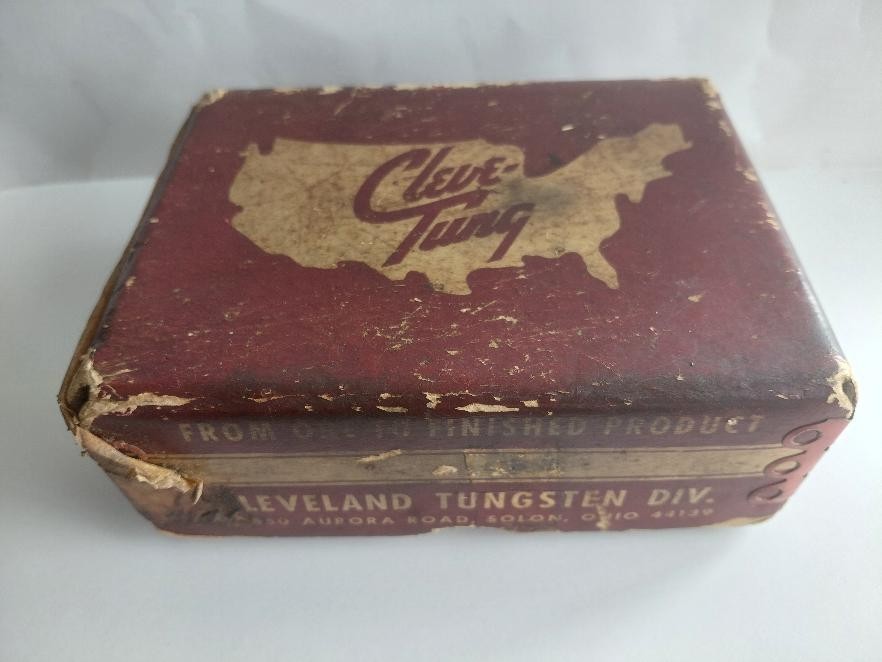 Vintage Cleveland Tungsten Div. Solon, OH THICK Cardboard Box Reinforced Corners Vintage Cleveland Tungsten Div. Solon, OH THICK Cardboard Box Reinforced Corners