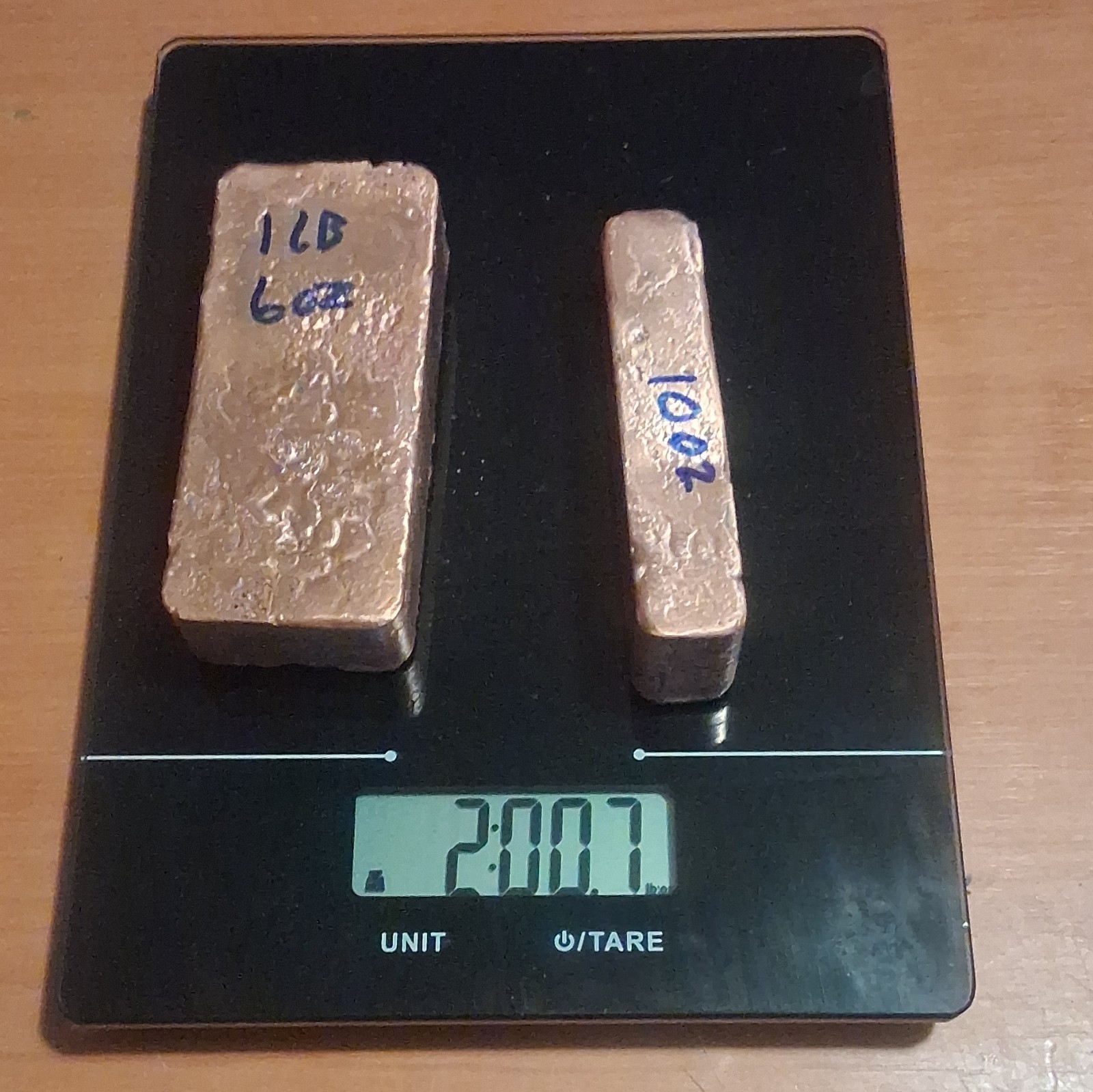 Hand Poured Copper Ingots 2lbs 0.999 Hand Polished Hand Poured Copper Ingots 2lbs 0.999 Hand Polished