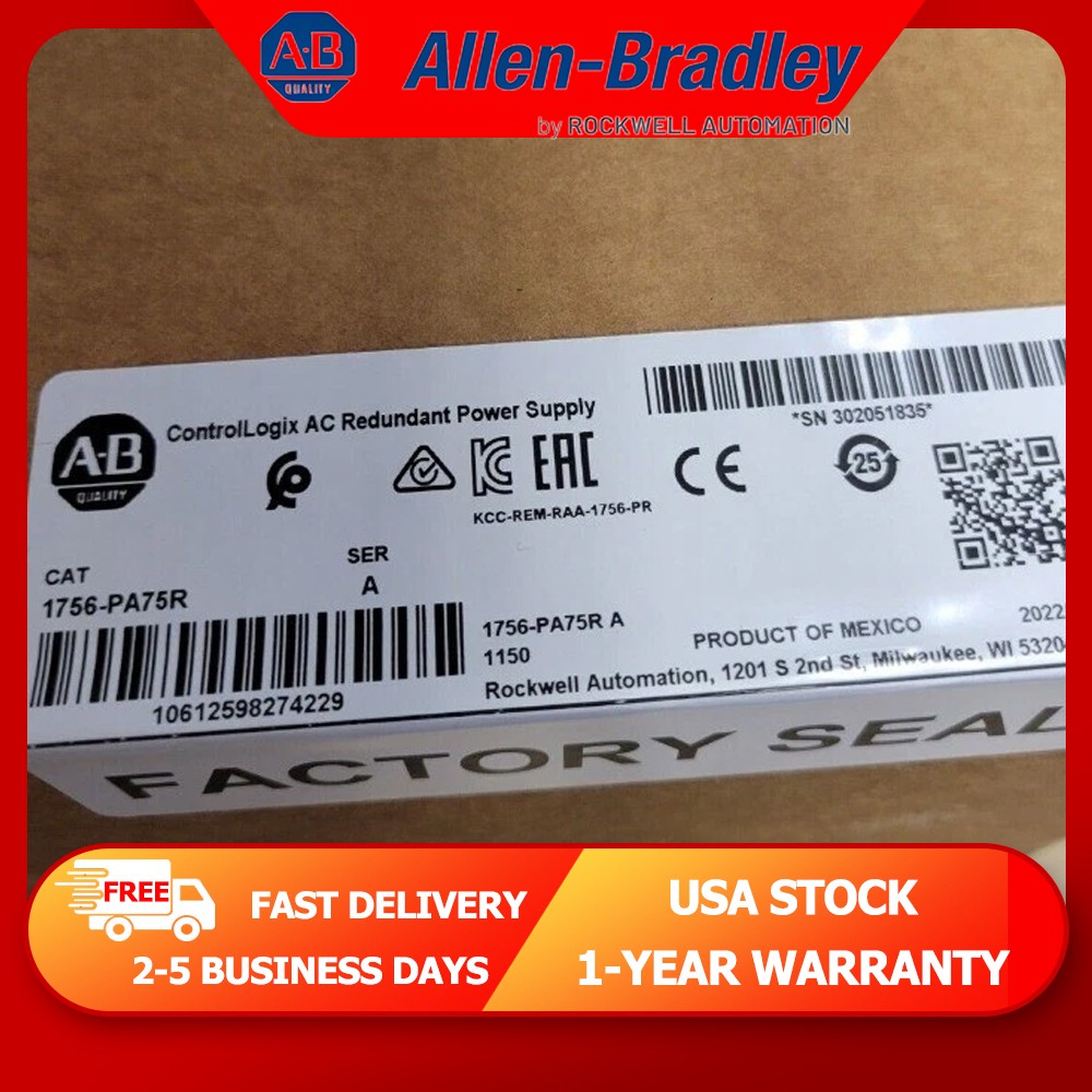 New AB 1756-PA75R SER A ControlLogix AC Redundant Power Supply US Same Day Ship New AB 1756-PA75R SER A ControlLogix AC Redundant Power Supply US Same Day Ship