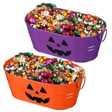 Zonon 2 Pack Halloween Galvanized Buckets, 4 Gal Halloween Candy Bowl picture
