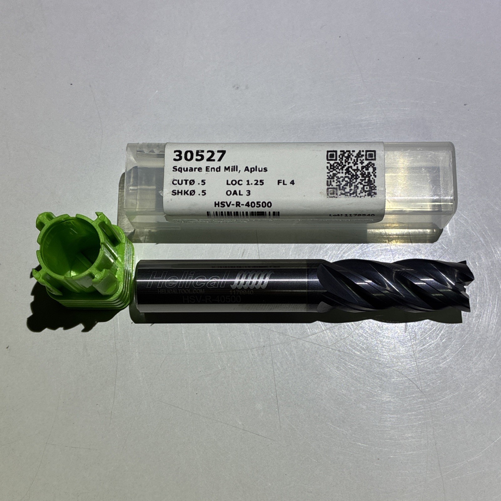 Helical Carbide Endmill 1/2” 4FL 1-1/4 LOC SQ APLUS 30527 Variable Pitch NEW Helical Carbide Endmill 1/2” 4FL 1-1/4 LOC SQ APLUS 30527 Variable Pitch NEW