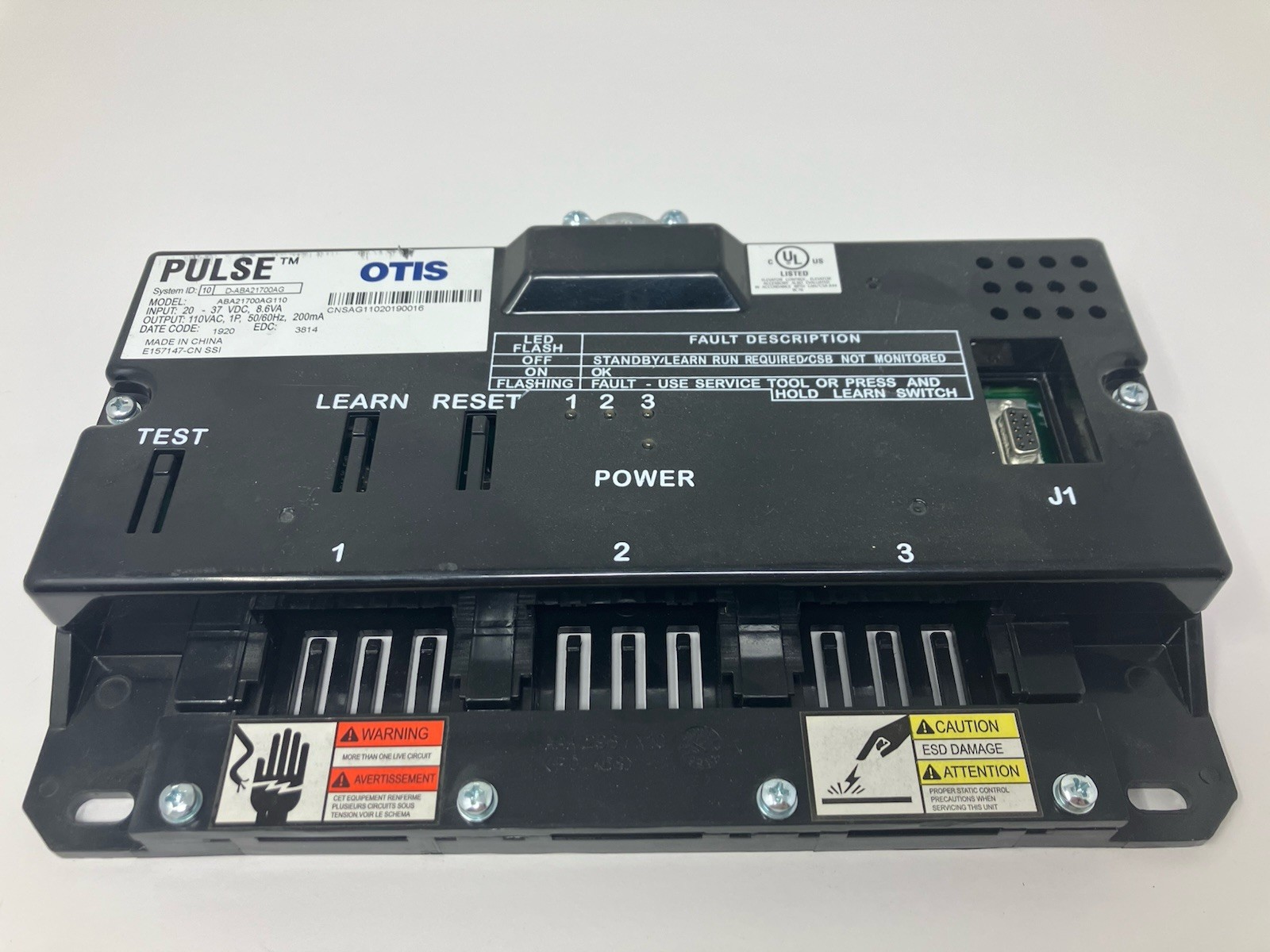 OTIS ABA21700AG13 Pulse™ CSB Monitor for 34 kN and 43 kN Input 20-37VDC 8.6VA