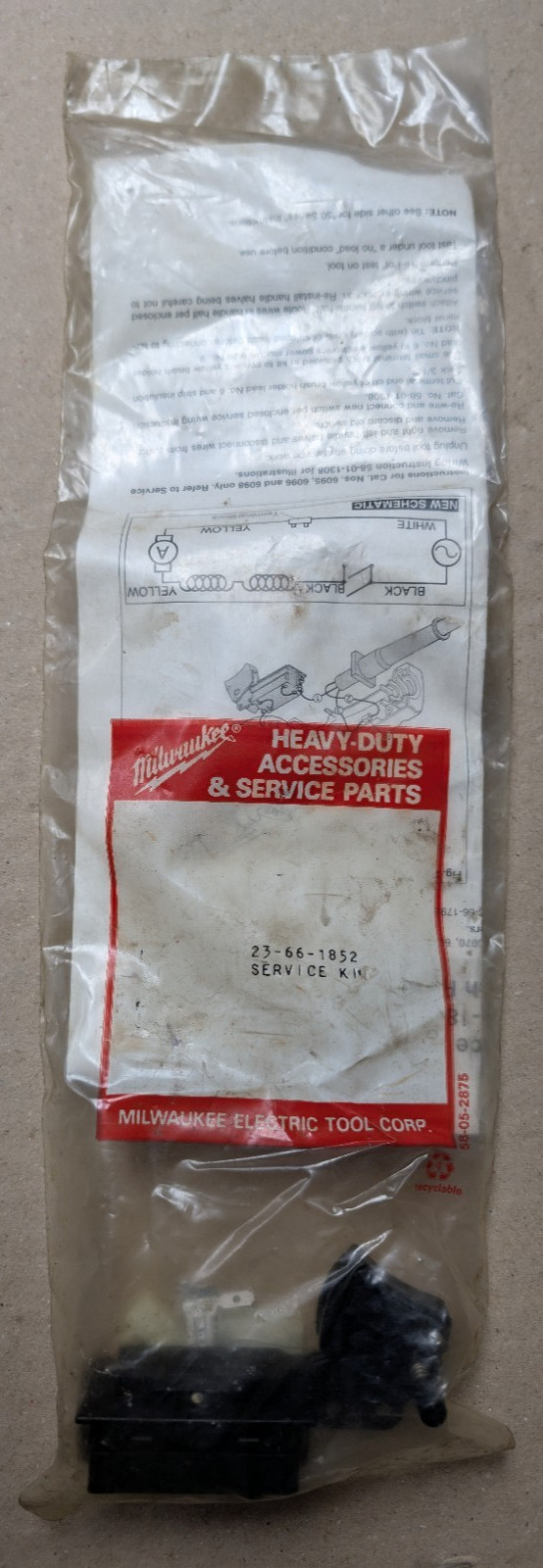 Milwaukee 23-66-1852, Service Kit New Old Stock Milwaukee 23-66-1852, Service Kit New Old Stock