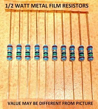 10 pcs 1/2 watt 1% metal film resistors VARIOUS VALUES YOU CHOOSE picture