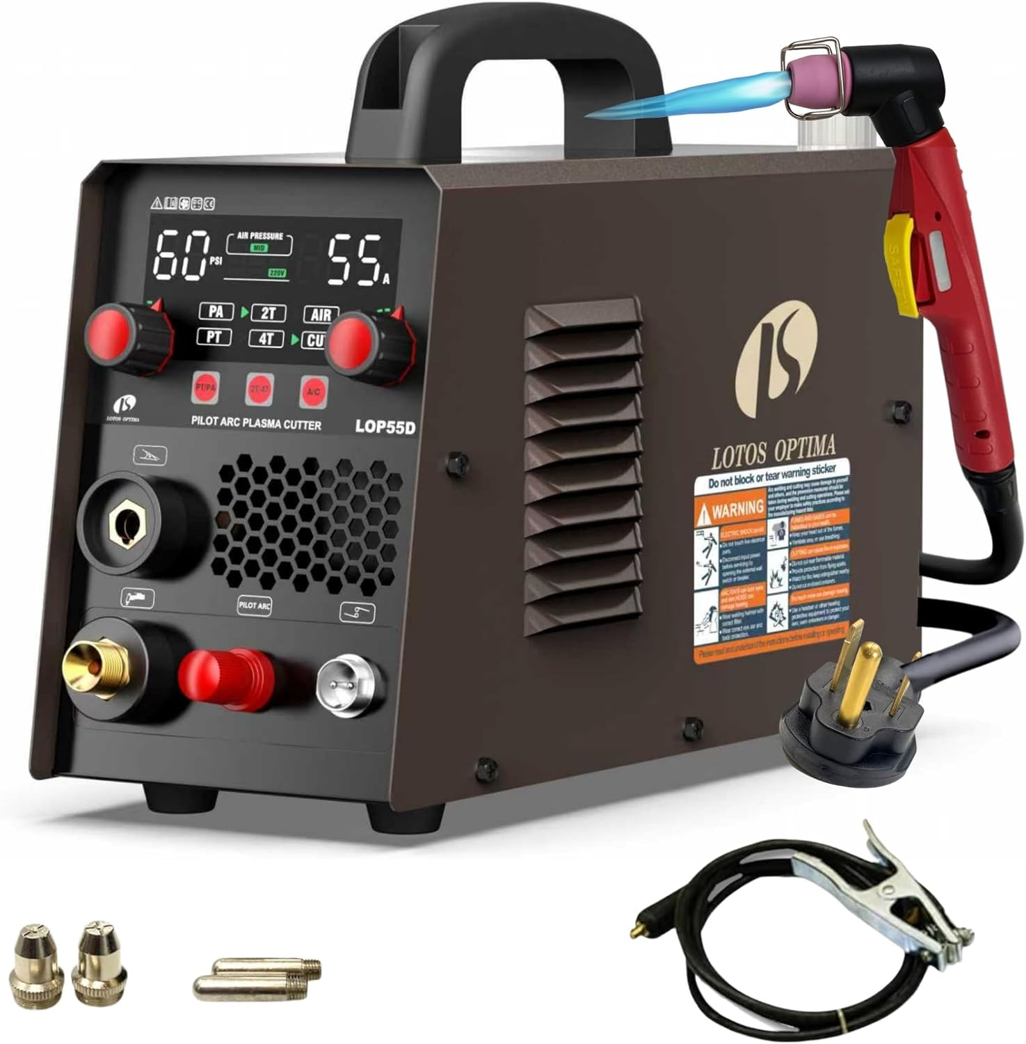 LOTOS LOP55D 55A Non-Touch Pilot Arc Plasma Cutter 110V/220V LOTOS LOP55D 55A Non-Touch Pilot Arc Plasma Cutter 110V/220V