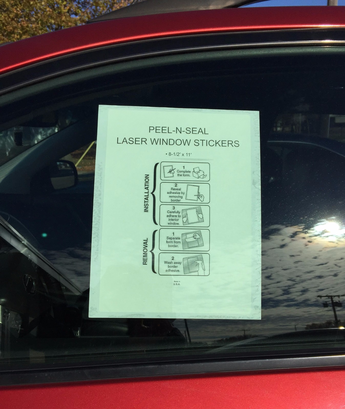 Blank White Laser Window Stickers • 250 Qty.• Form# 8511 • (P7)