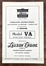 Lauson Model VA Four Cycle Engine 1950's Manual Parts List Tecumseh Vintage picture