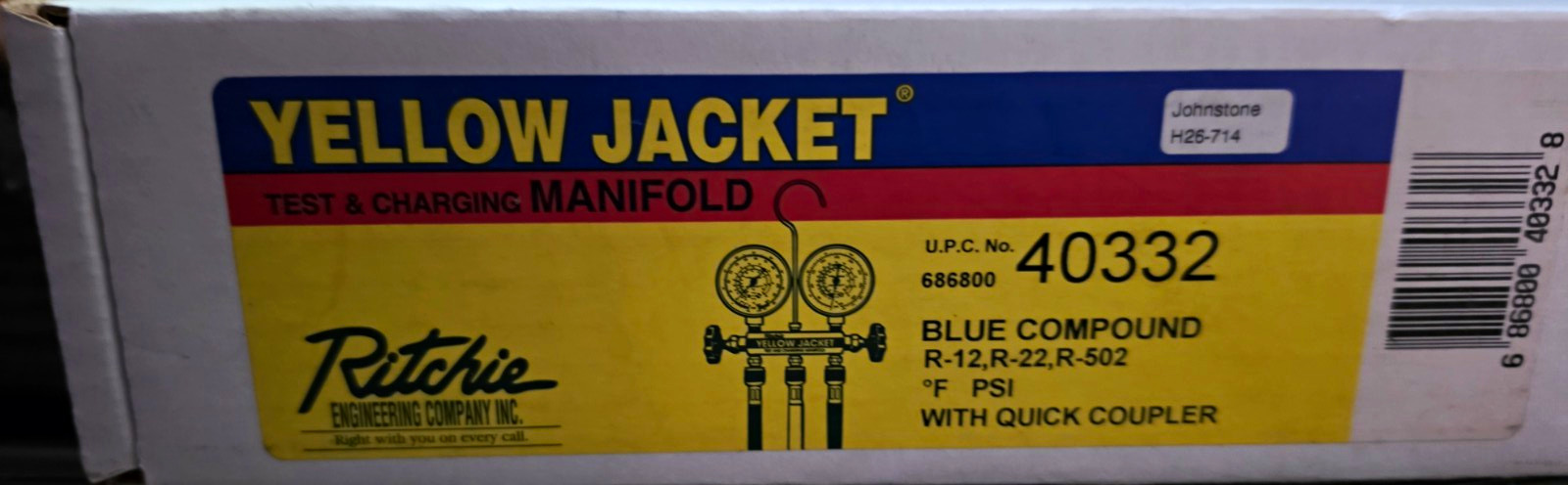 YELLOW JACKET 40332 2-Valve Test/Charging Manifold for R-12 R-22 R-502 YELLOW JACKET 40332 2-Valve Test/Charging Manifold for R-12 R-22 R-502