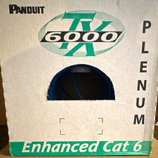 Panduit TX6000 Cat6 U/UTP Copper Cable 1000 ft Blue 21-25 AWG PUP6004BU-W picture