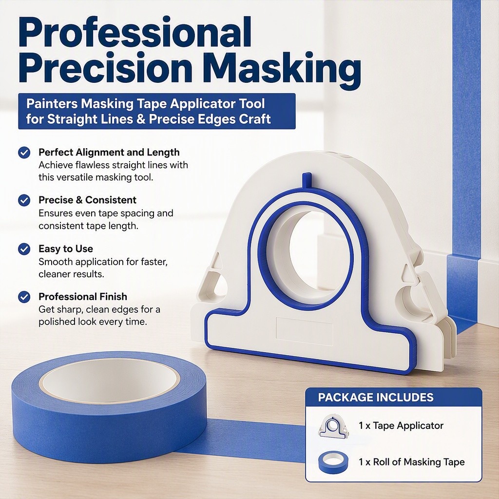 1Set Precision Masking Tape Tool Ensures Perfect Alignment for Clean Paint Lines 1Set Precision Masking Tape Tool Ensures Perfect Alignment for Clean Paint Lines