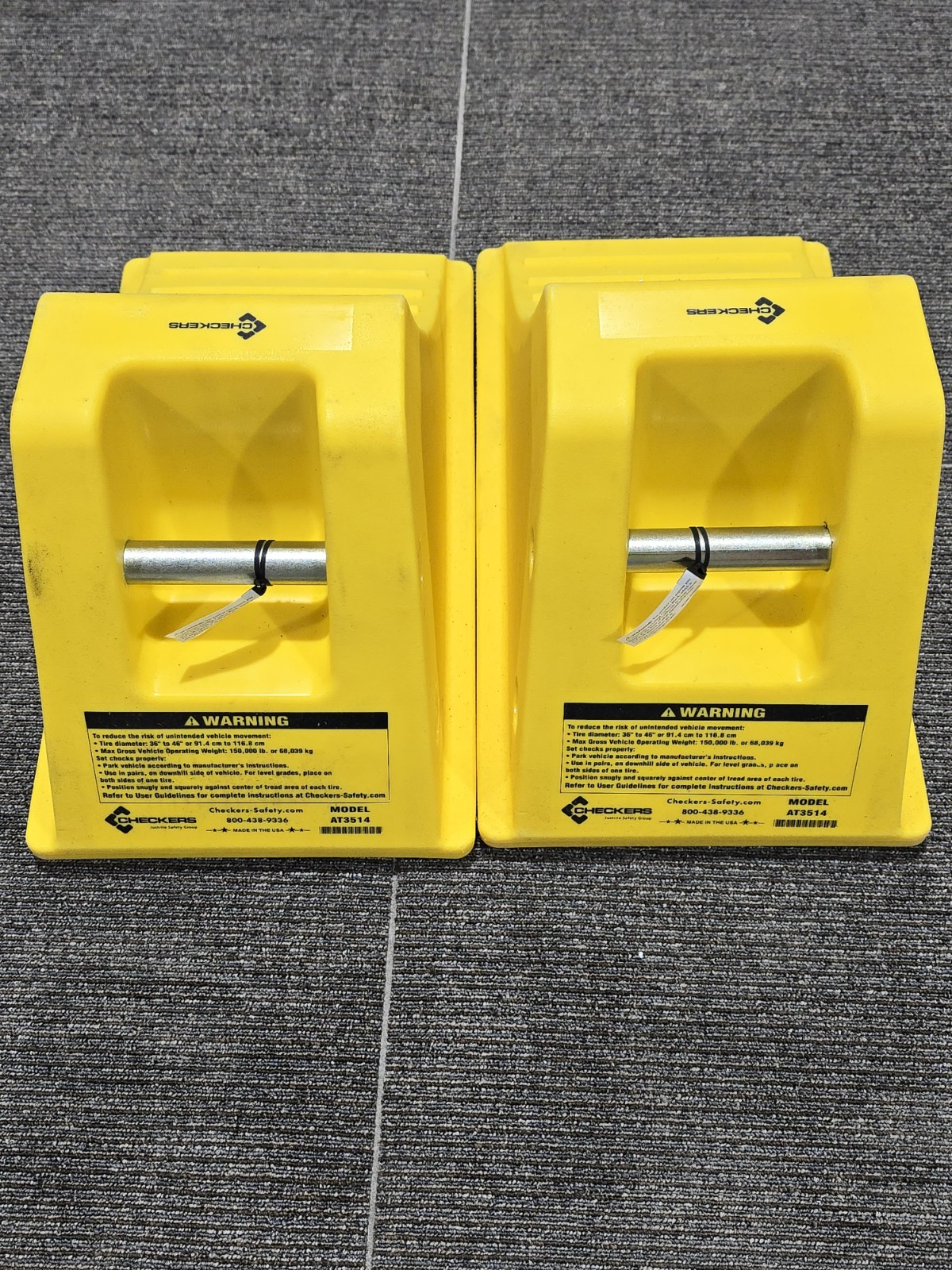 NEW Pair (2) Checkers AT3514 Heavy Duty All-Terrain Wheel Chocks - 75 Ton Max NEW Pair (2) Checkers AT3514 Heavy Duty All-Terrain Wheel Chocks - 75 Ton Max