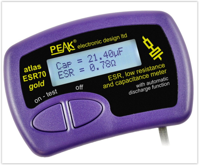 Peak Atlas ESR70 Gold ESR Analyzer Equivalent Resistance Meter w Audible Alerts Peak Atlas ESR70 Gold ESR Analyzer Equivalent Resistance Meter w Audible Alerts
