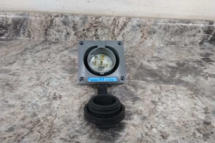Hubbell HBL2815SW 120/208VAC 30 A Current Watertight Flanged Locking Inlet Hubbell HBL2815SW 120/208VAC 30 A Current Watertight Flanged Locking Inlet