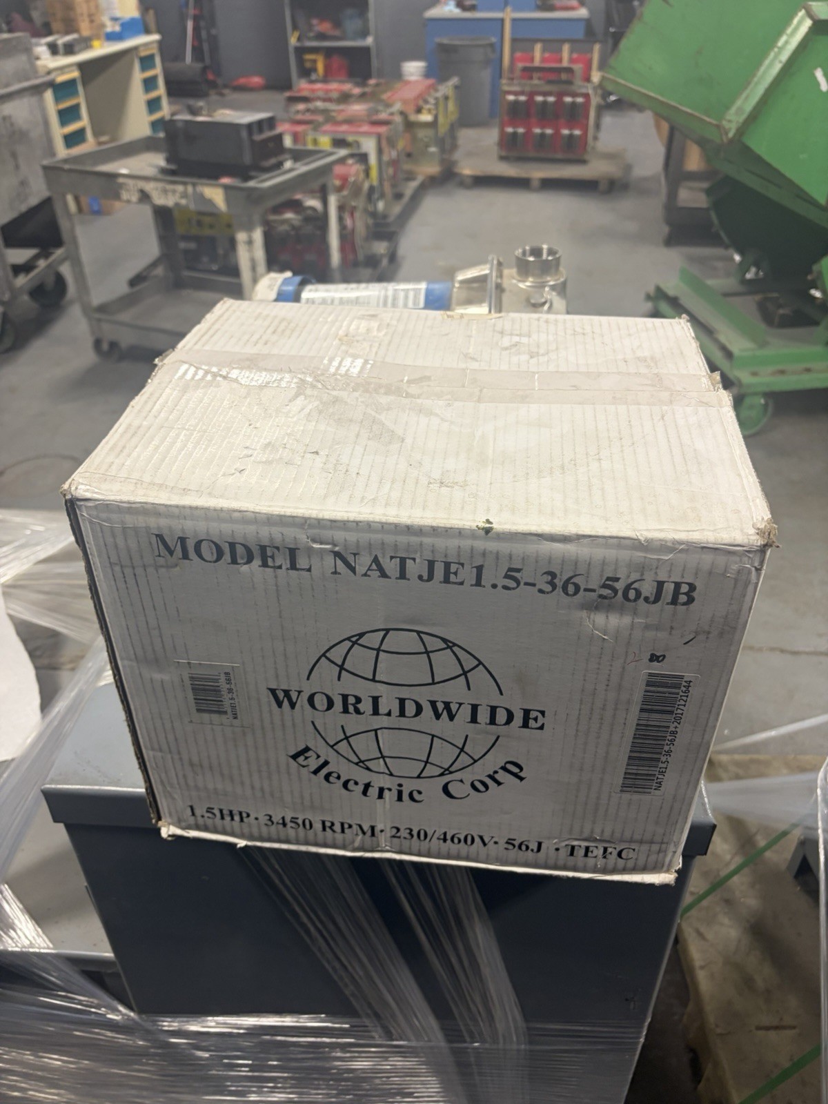 NEW WORLDWIDE ELECTRIC NATJE1.5-36-56JB 230/460V 3.96/1.71A MOTOR NEW WORLDWIDE ELECTRIC NATJE1.5-36-56JB 230/460V 3.96/1.71A MOTOR