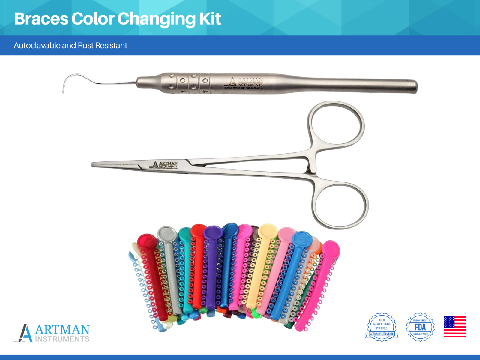 Dental Braces Color Changing Kit, Orthodontic Ties Changing kit ARTMAN Dental Braces Color Changing Kit, Orthodontic Ties Changing kit ARTMAN
