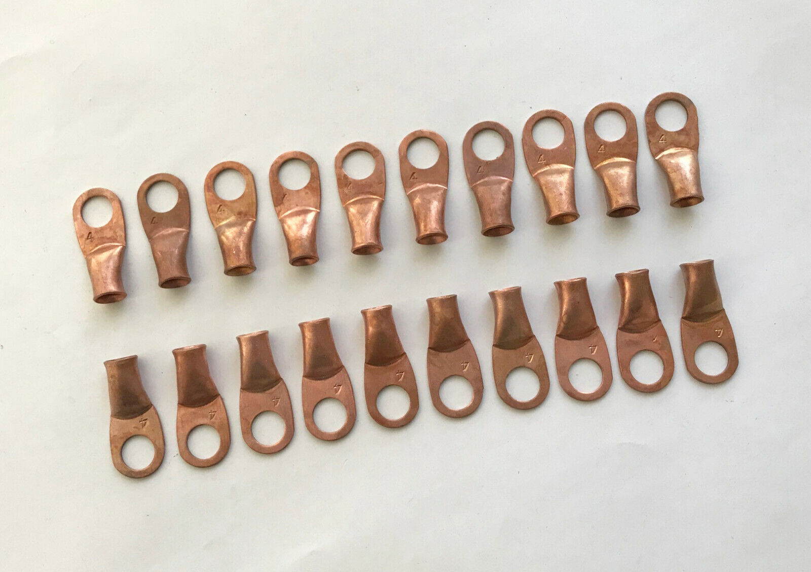 (20) 4 GAUGE AWG X 3/8 in COPPER LUG BATTERY CABLE CONNECTOR TERMINAL 