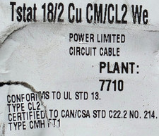 Southwire 18/2C 18awg 2 Conductor Solid Thermostat Cable UV Resistant White/50ft picture