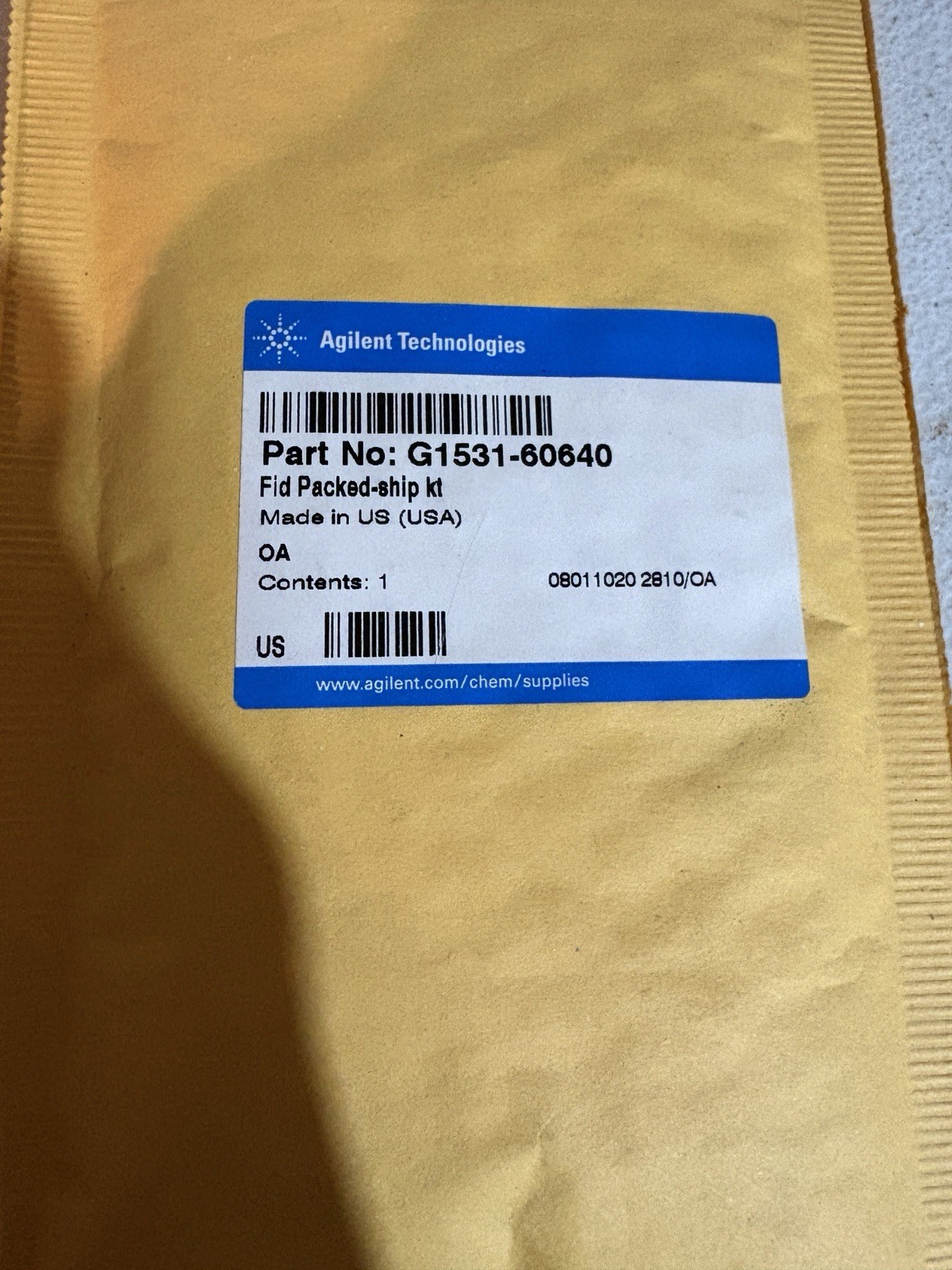 Agilent G1531-60640 FID Packed-Ship Kit Genuine OEM NOS Sealed