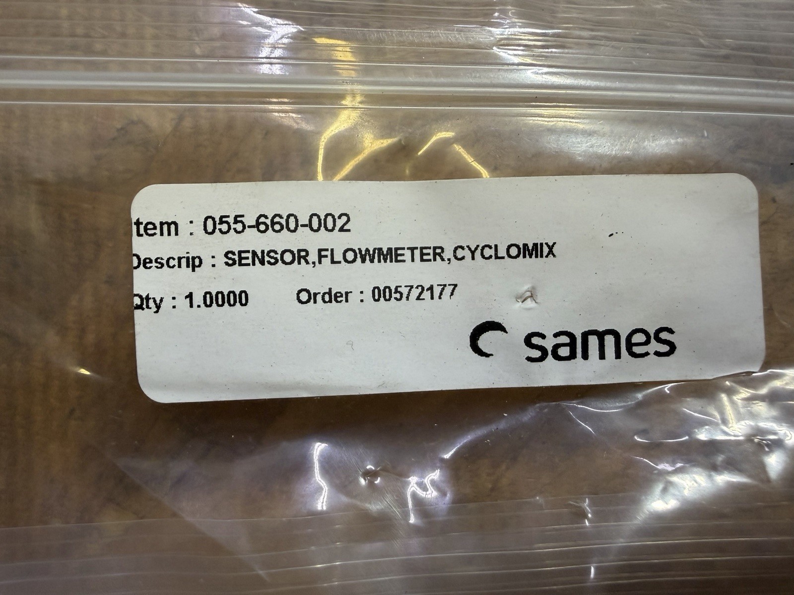 Sames Kremlin Sensor Flowmeter Cyclomix 055-660-002 NOS Sames Kremlin Sensor Flowmeter Cyclomix 055-660-002 NOS