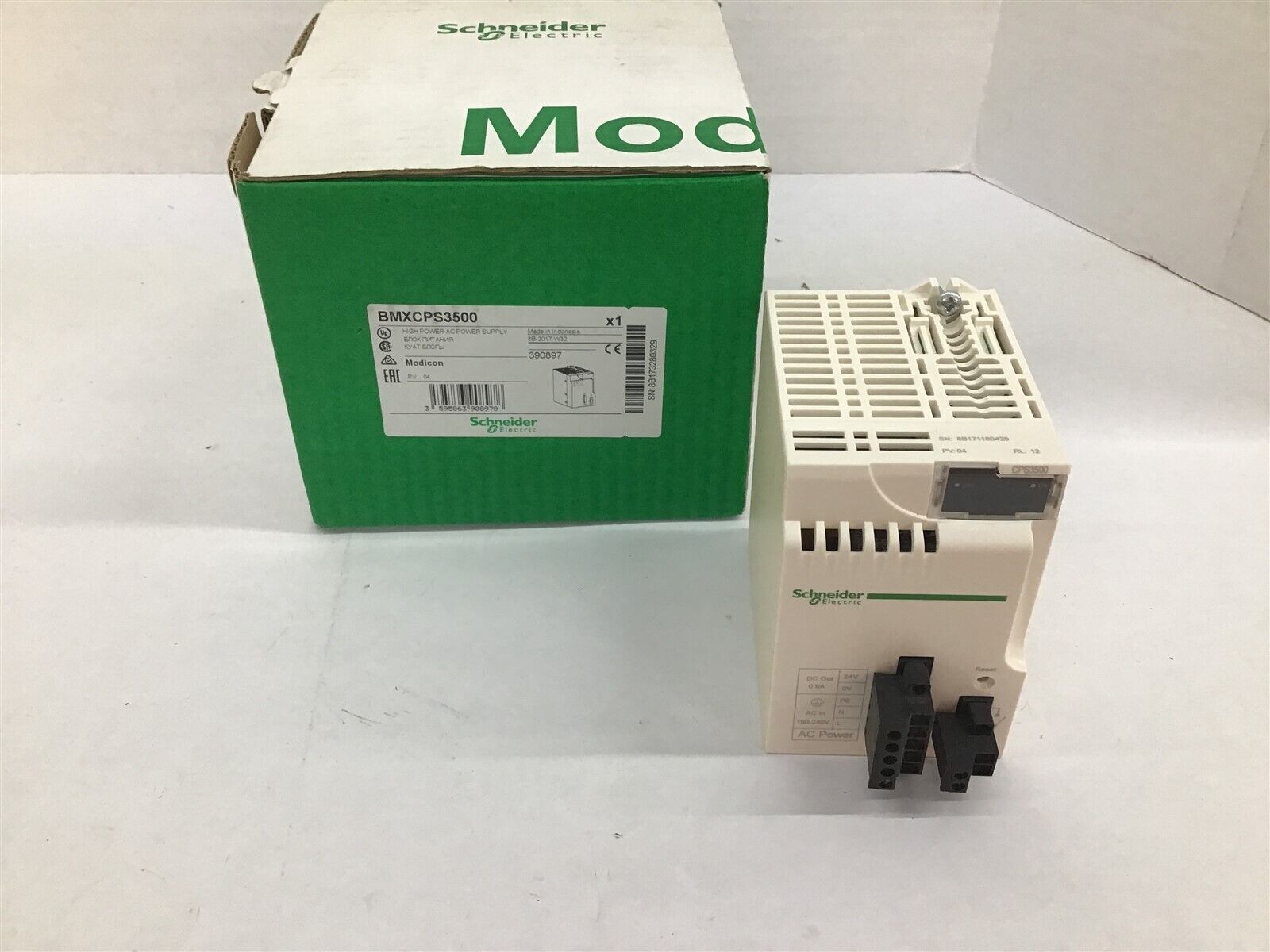 Schneider BMXCPS3500 High Power AC Power Supply 24 DC 0.9 Amp Output