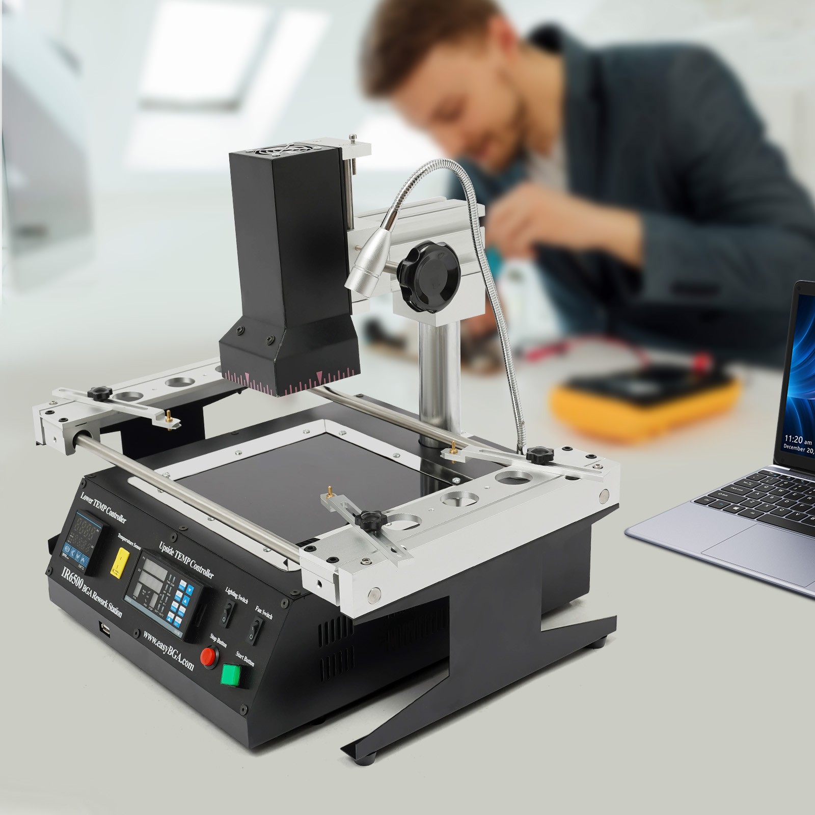 IR6500 BGA Rework Station IR Infrared Solder Welder Heating Reballing Machine