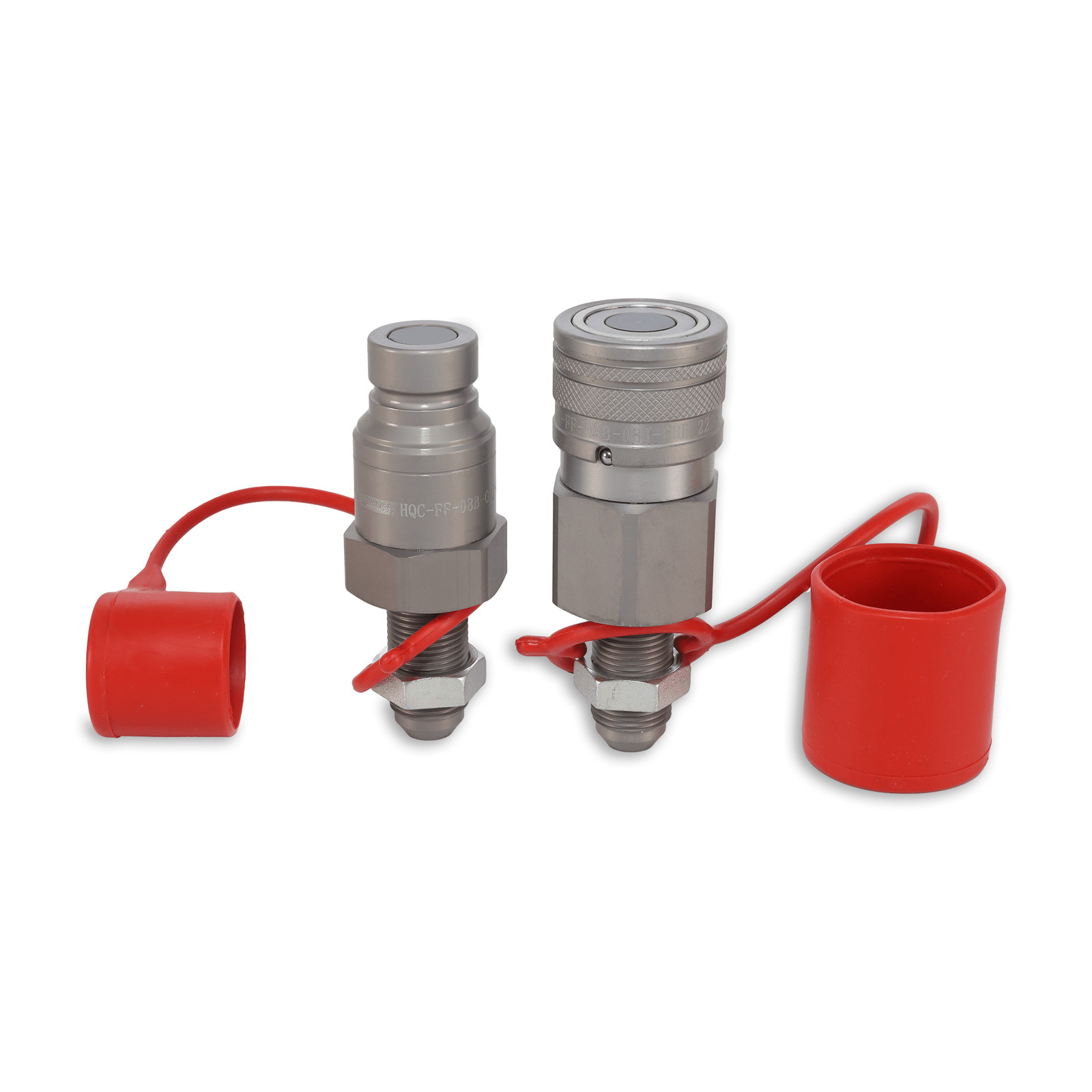 1/2″ Flat Face Hydraulic Quick Couplers Set - 1/2″ JIC Thread Bulkhead Mount 1/2″ Flat Face Hydraulic Quick Couplers Set - 1/2″ JIC Thread Bulkhead Mount