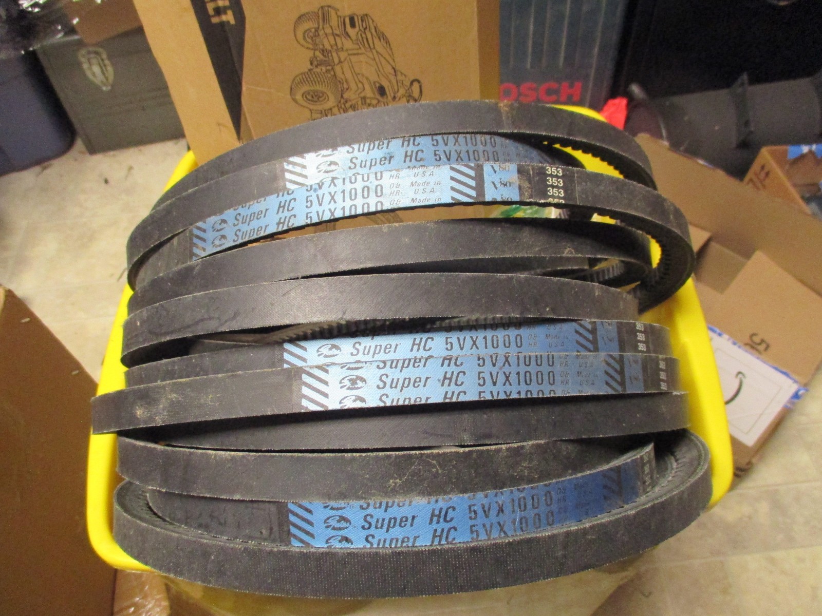 Lot of 5, Gates 5VX1000 Cogged V-Belts, 5/8 x 100, Made USA