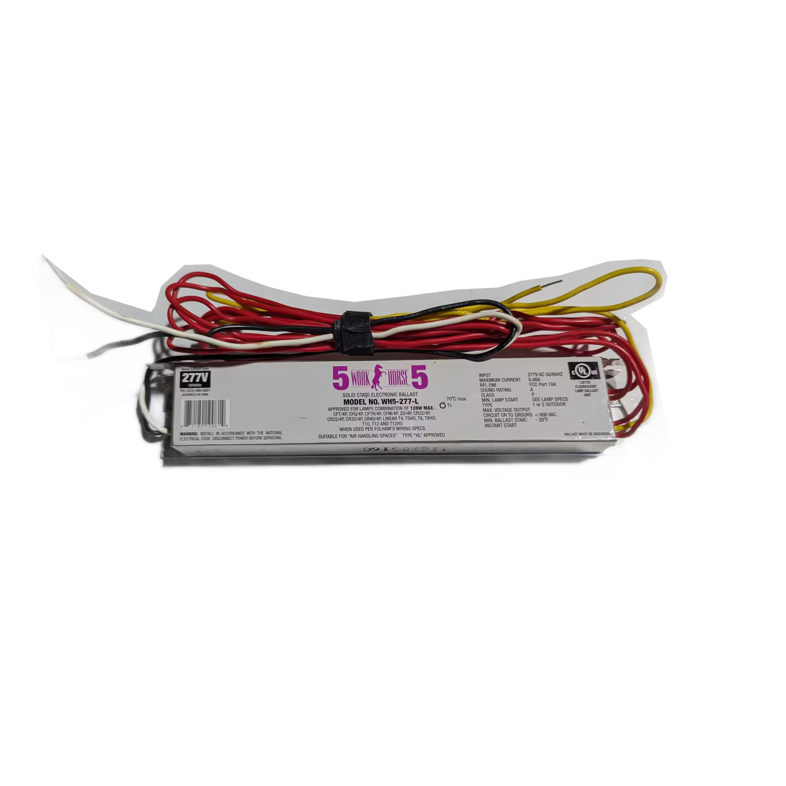 Fulham WorkHorse 5 277V Electronic Instant Start Ballast WH5-277-L Fulham WorkHorse 5 277V Electronic Instant Start Ballast WH5-277-L