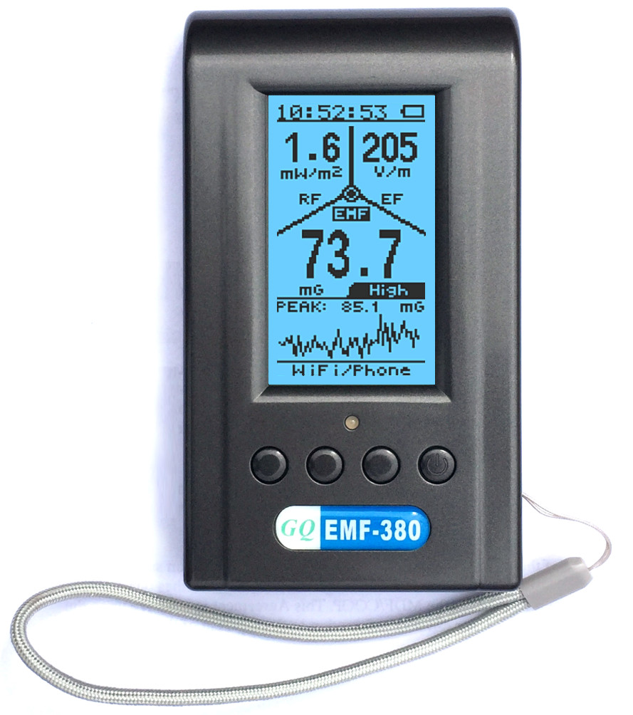 GQ EMF-380V2 3in1 EMF Meter RF detector up to 8GHz & 2.5Ghz RF Spectrum Analyzer GQ EMF-380V2 3in1 EMF Meter RF detector up to 8GHz & 2.5Ghz RF Spectrum Analyzer