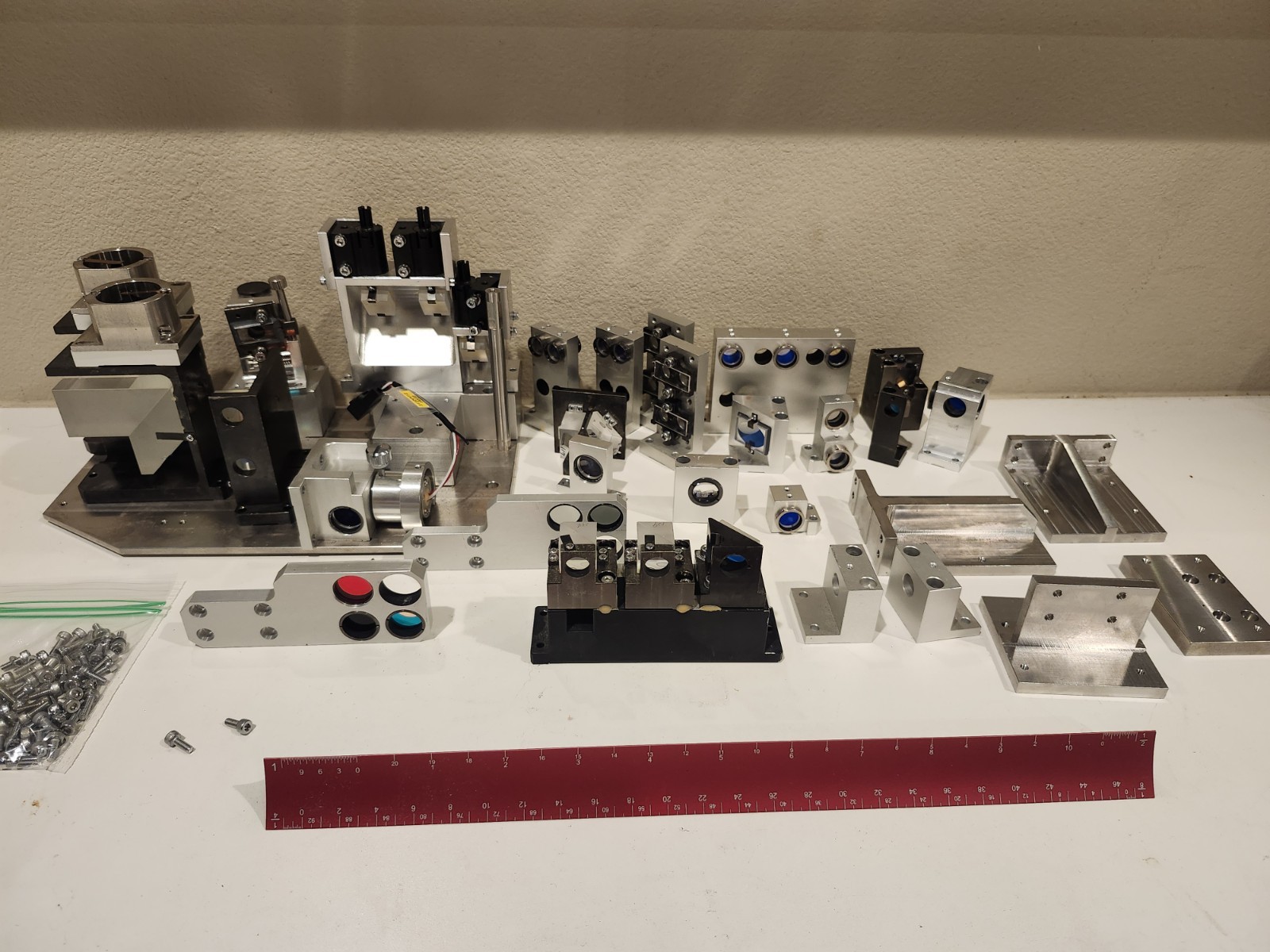 Optical Bench Test Assembly Linear Stages, Beamsplitter Cubes Optics Lot 30 pcs Optical Bench Test Assembly Linear Stages, Beamsplitter Cubes Optics Lot 30 pcs