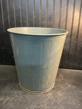 Vintage Lawson Industrial Metal Waste Basket Trash Can  14in  picture