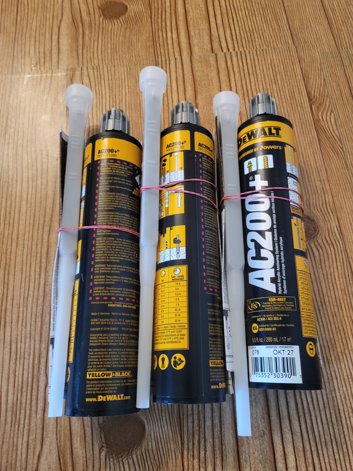 3pack 10 oz. AC200+™ Acrylic Injection Adhesive Anchoring , DeWalt 3pack 10 oz. AC200+™ Acrylic Injection Adhesive Anchoring , DeWalt