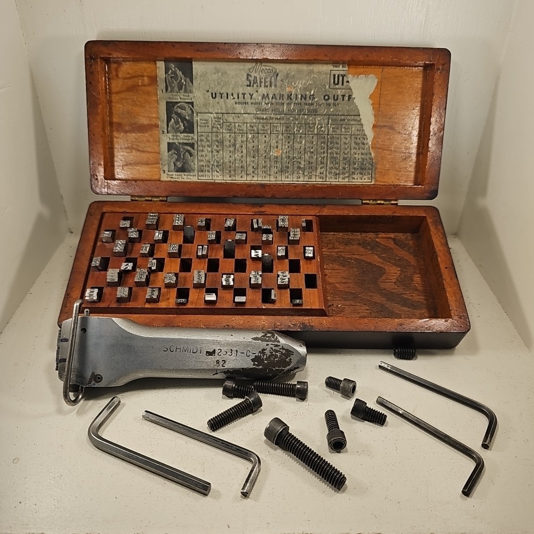 Vintage Schmidt Steel Stamps Letters Stencils 121 Letters Mecco Safety Vintage Schmidt Steel Stamps Letters Stencils 121 Letters Mecco Safety