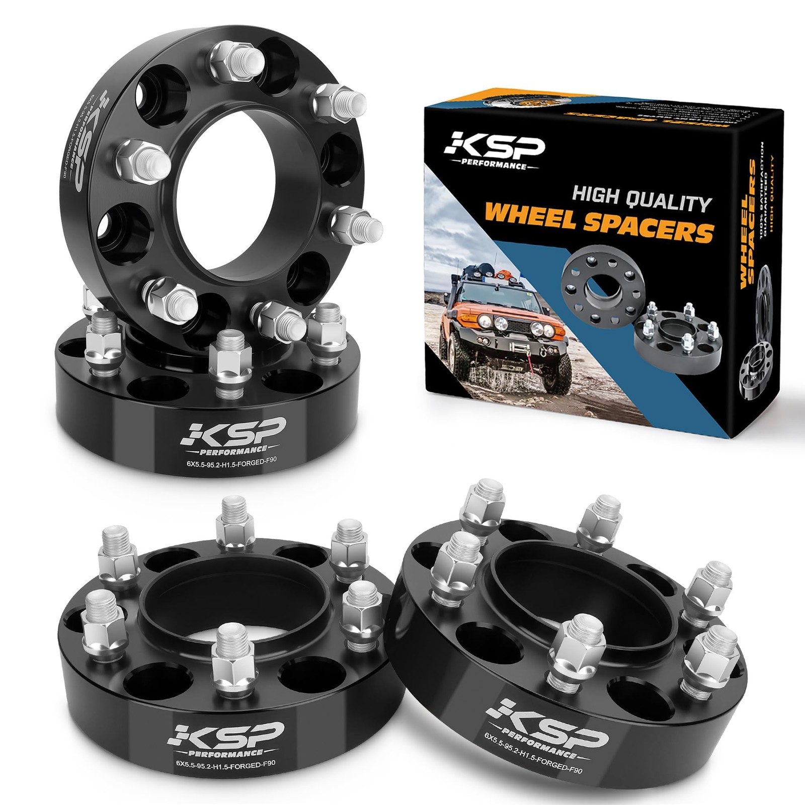 KSP Wheel Spacers 1.5inch-tacoma2024+ Black, 6x139.7