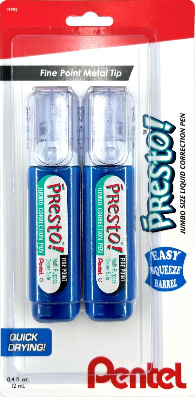Pentel Presto Jumbo Correction Pen Fine Point, Metal Tip, 2-Pack (ZL31WBP2) Pentel Presto Jumbo Correction Pen Fine Point, Metal Tip, 2-Pack (ZL31WBP2)