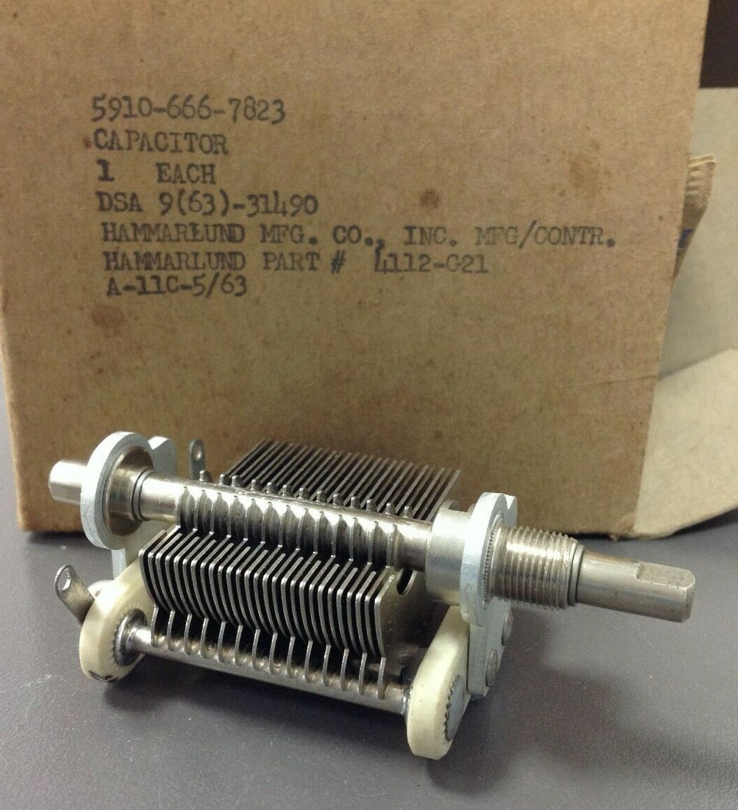 Vintage HAMMARLUND Part# 4112-021, #5910-666-7823 Capacitor In Original Box, HAM Vintage HAMMARLUND Part# 4112-021, #5910-666-7823 Capacitor In Original Box, HAM