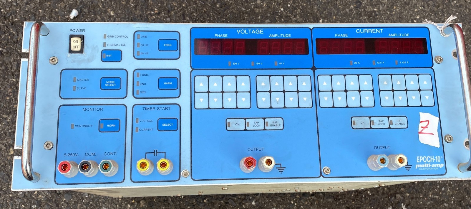 MULTI-AMP CORPORATION EPOCH-10 PROTECTIVE RELAY TEST SET 155V 50/60HZ MULTI-AMP CORPORATION EPOCH-10 PROTECTIVE RELAY TEST SET 155V 50/60HZ