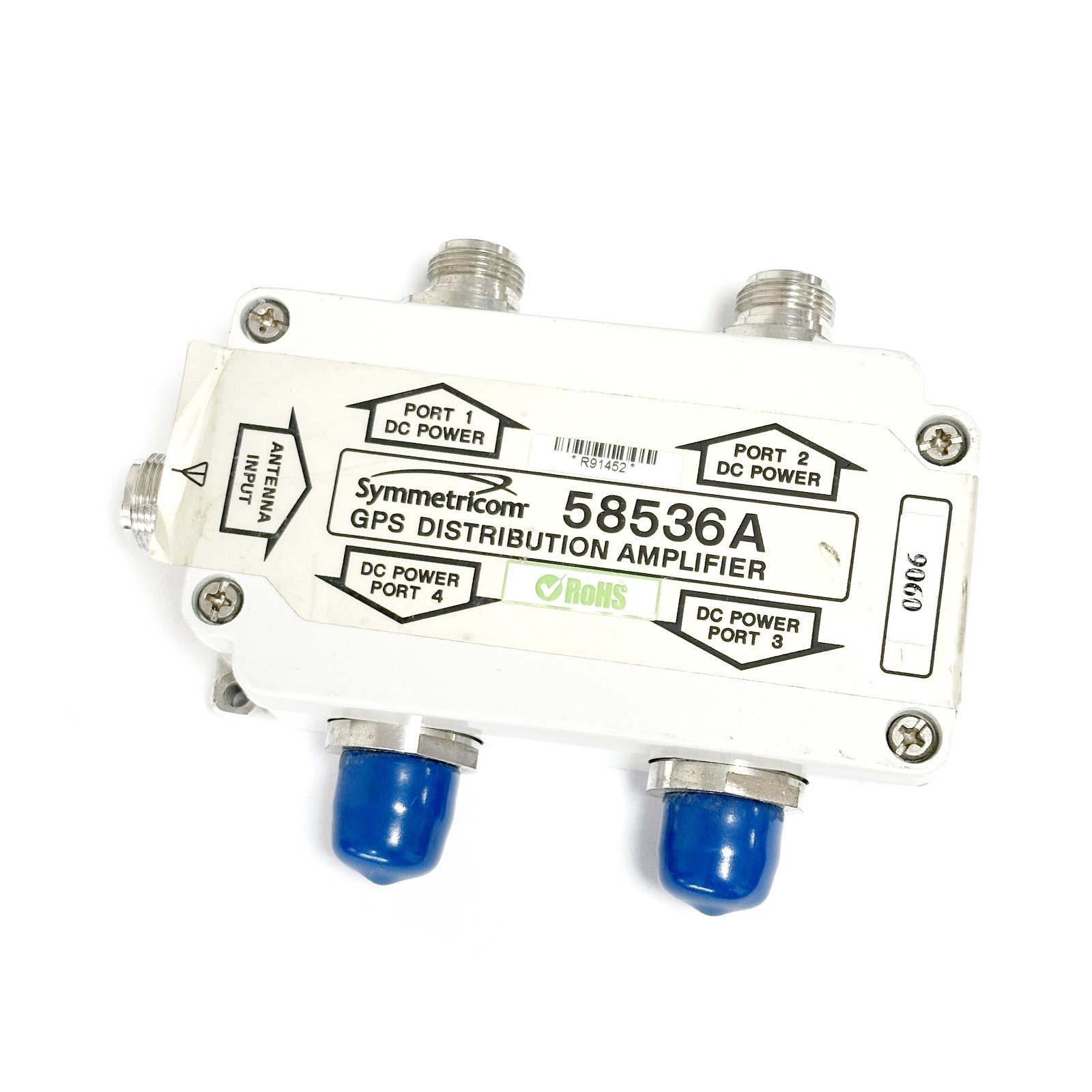 Symmetricom 58536A GPS GNSS 4-Way Active Distribution Amplifier Four Port N Conn Symmetricom 58536A GPS GNSS 4-Way Active Distribution Amplifier Four Port N Conn