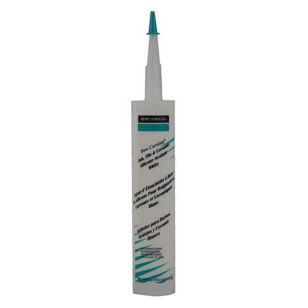 Dowsil Silicone Sealant, 10 oz, Cartridge, White, Silicone Base,