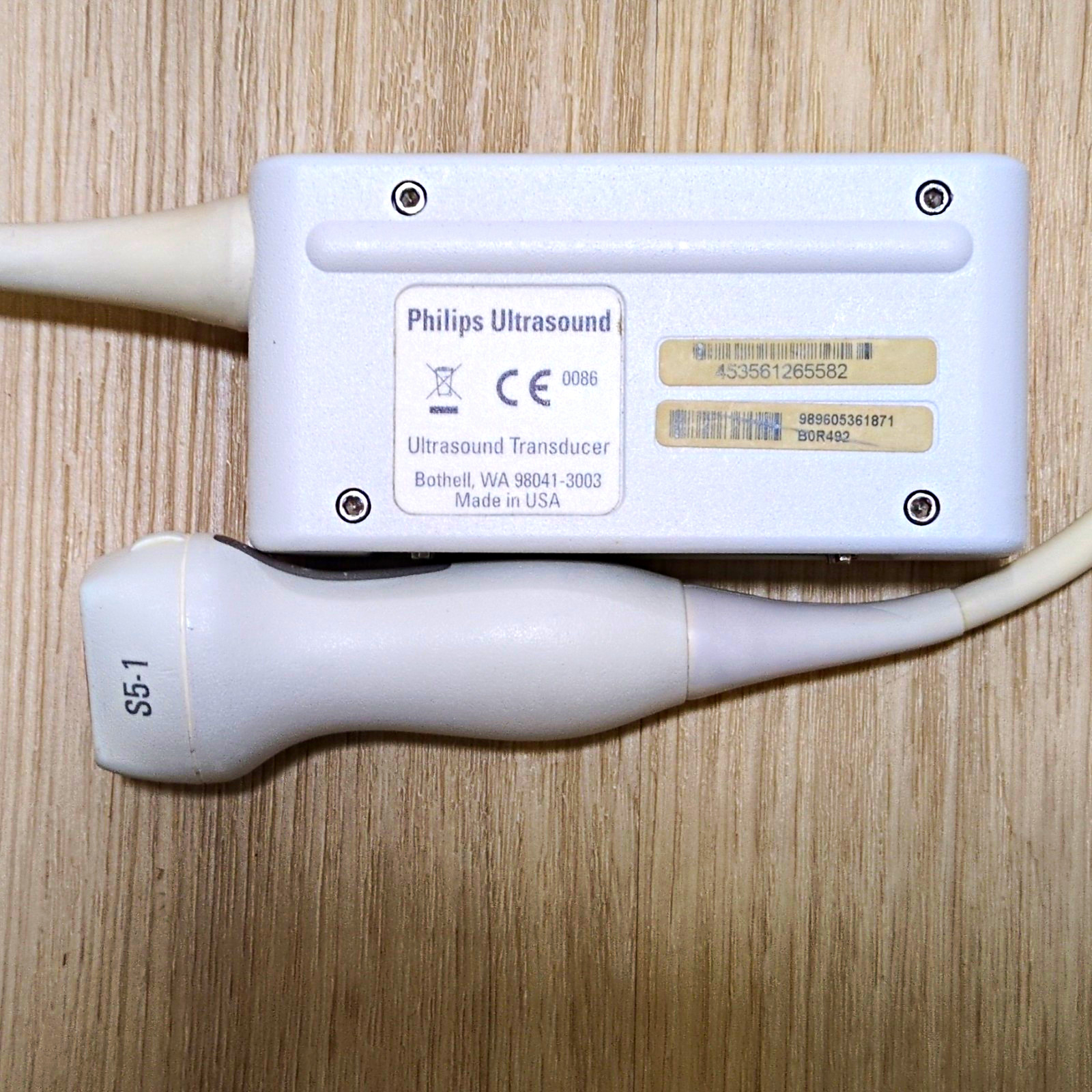 Philips S5-1 Sector Array Ultrasound Transducer Probe Cardiology For Use/Parts Philips S5-1 Sector Array Ultrasound Transducer Probe Cardiology For Use/Parts