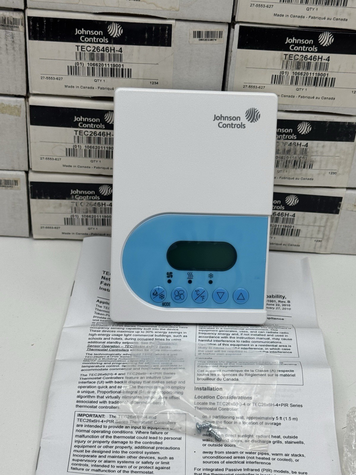JOHNSON CONTROLS TEC2646H-4 FCU HOSPITALITY THERMOSTAT JOHNSON CONTROLS TEC2646H-4 FCU HOSPITALITY THERMOSTAT
